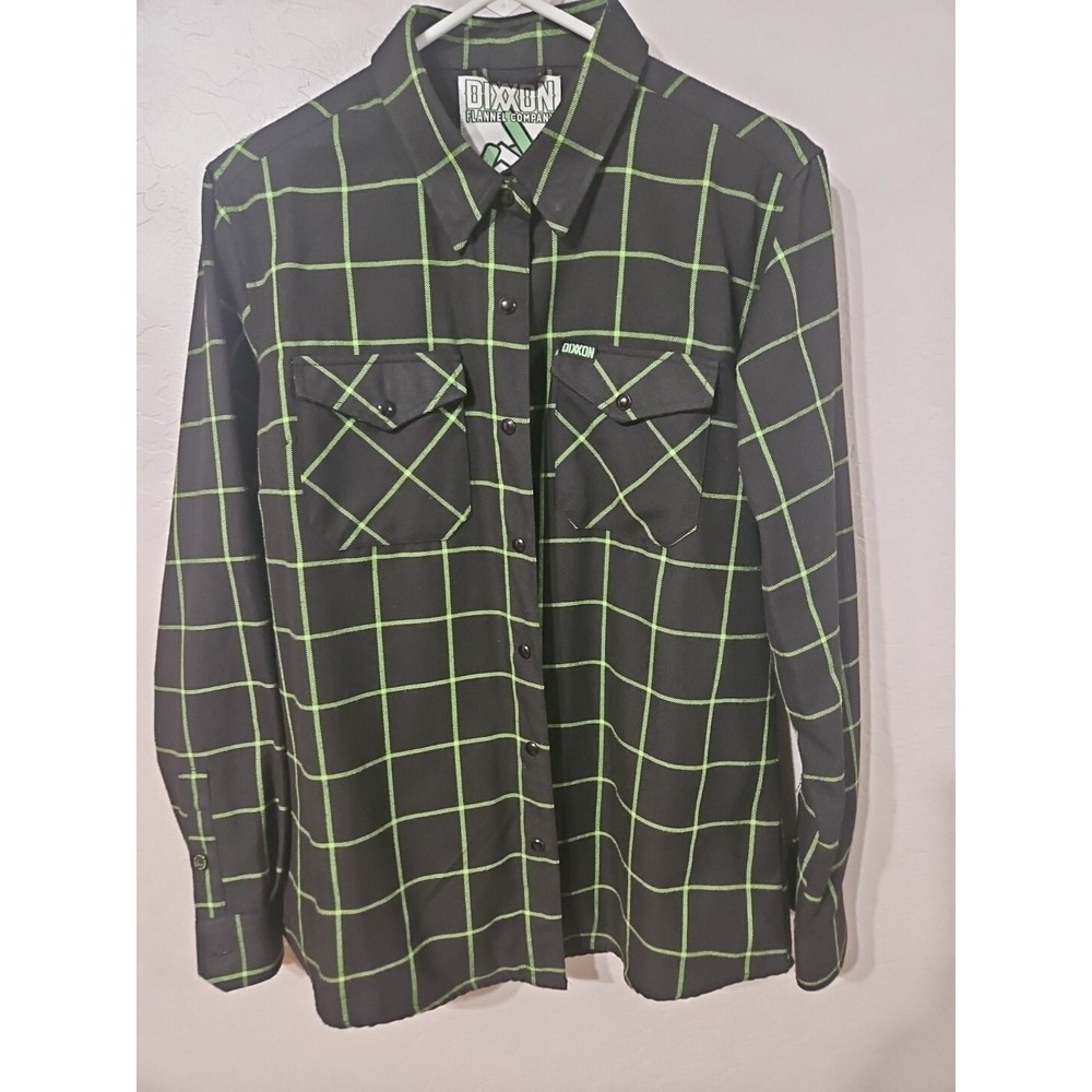 💚Dixxon The Factory Rare Women Size Large Pearlsnap Worn Once Black Neon Green
